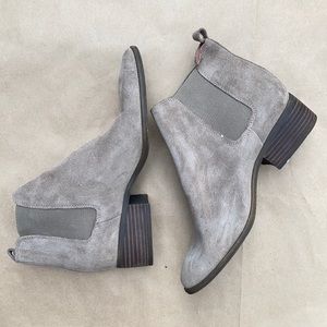 Lucky Brand Taupe Suede Booties